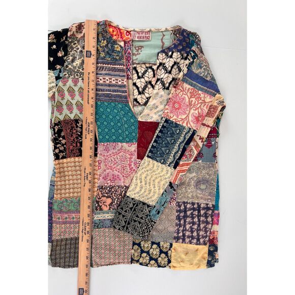 Gypsy Made From The Earth Women's Boho Patchwork Long Sleeve Top Size M - Picture 9 of 11